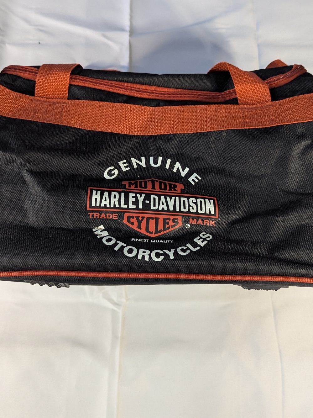 Harley-Davidson Bar & Shield Black Orange Duffel Sports Gym Bag